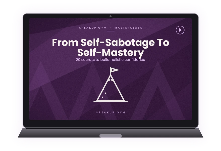 From Self-Sabotage to Self-Mastery masterclass on a laptop screen